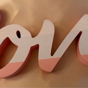 Pink and White Wall Decor Sign